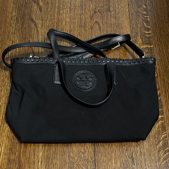 Tory Burch Black Tote with Braided Trim - Picture 5 of 7